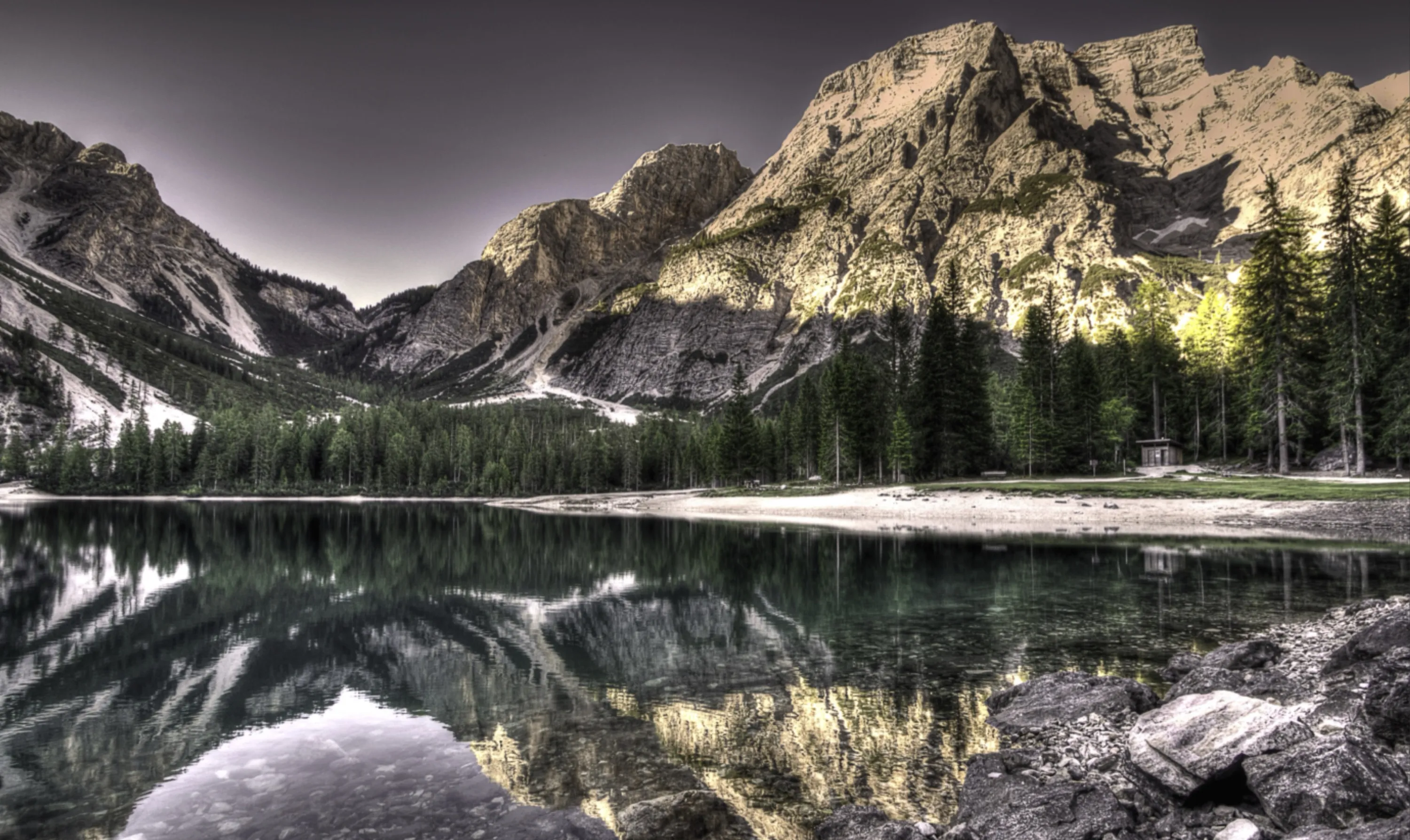 Mountains Reflected in Lake