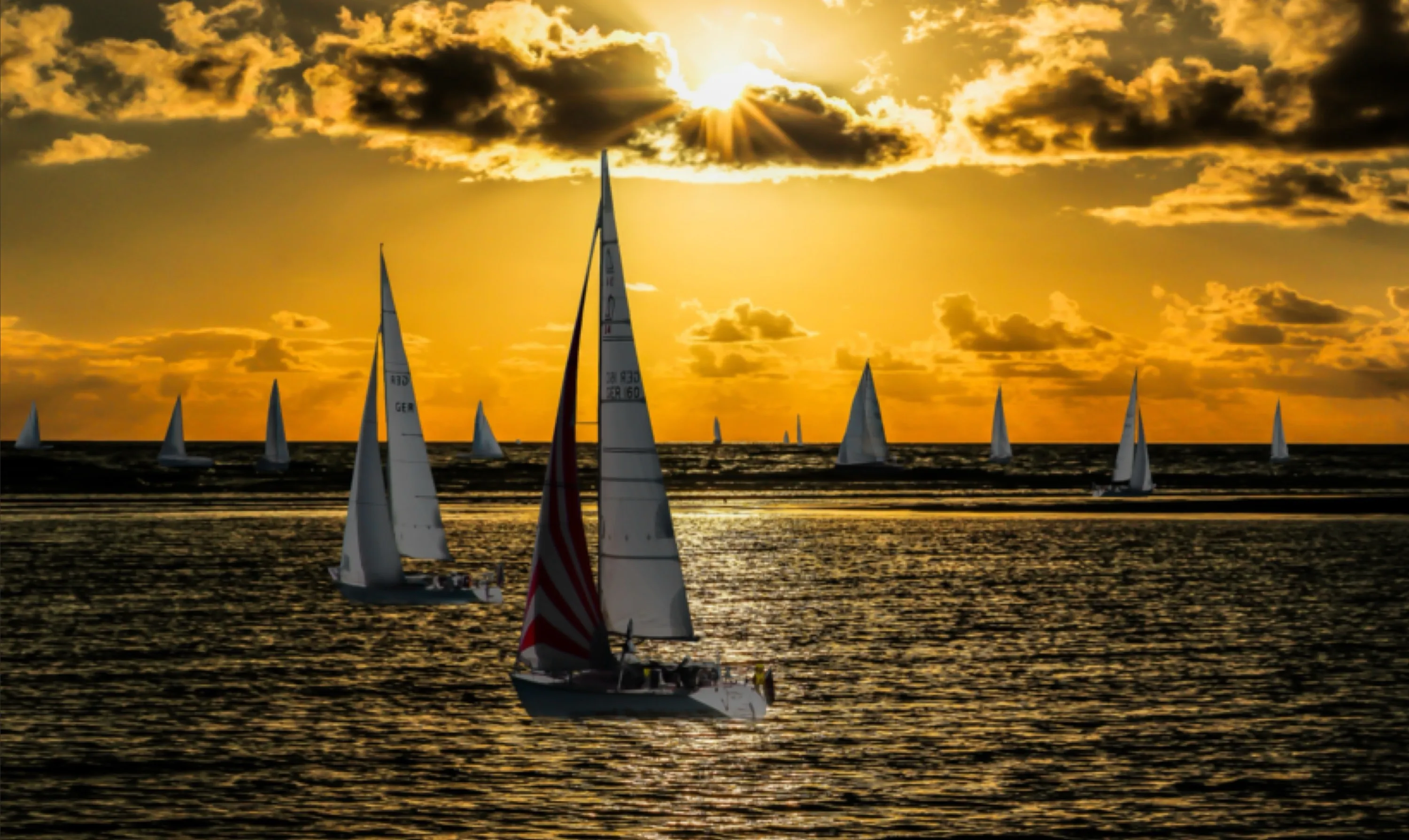Sailboats at Sundown