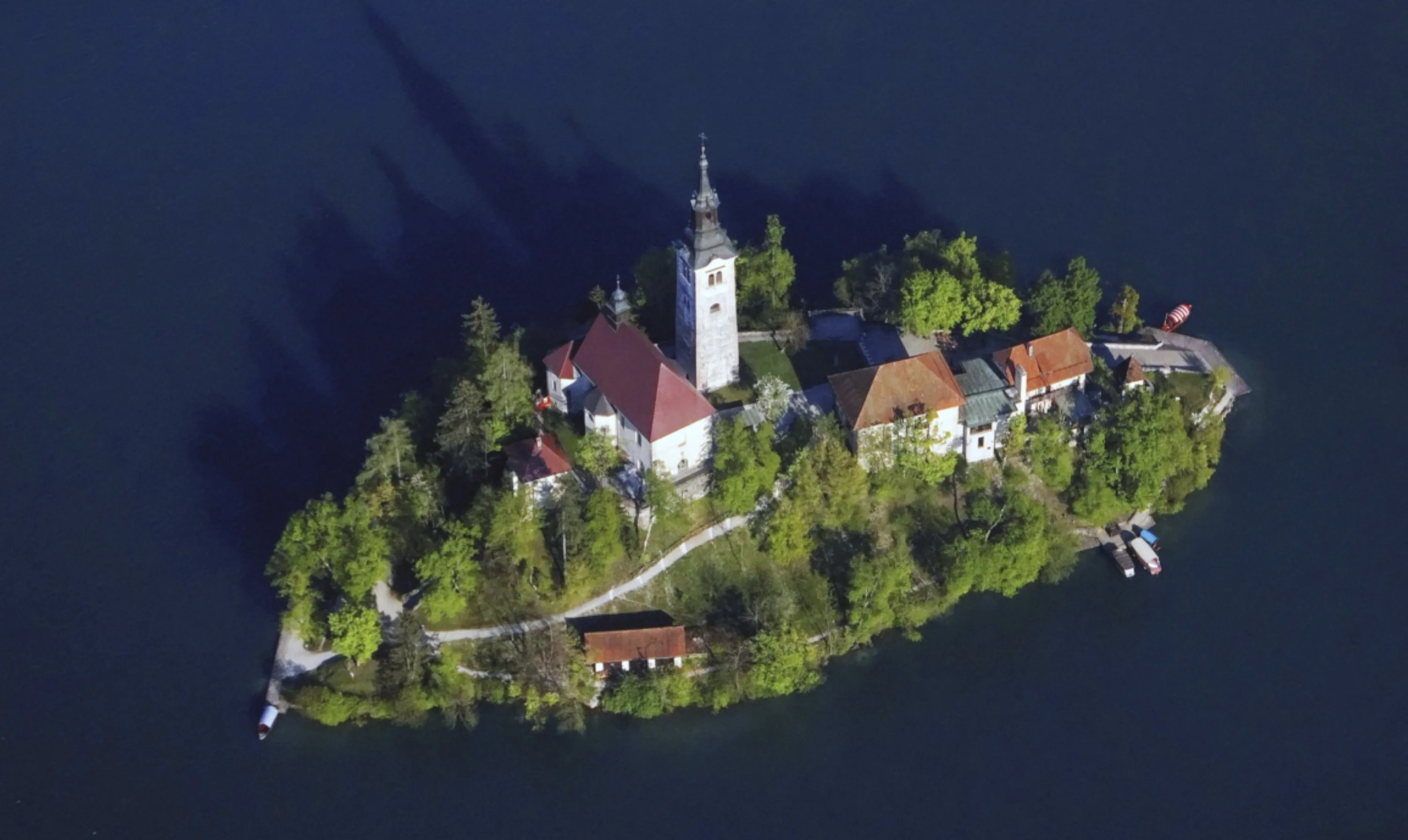 Island on Lake in Slovenia