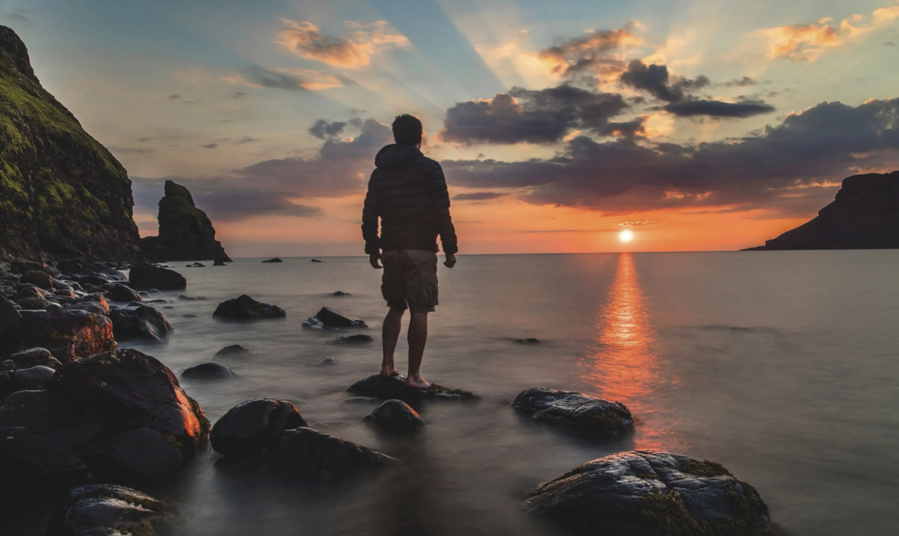 Sunset on Rocky Beach