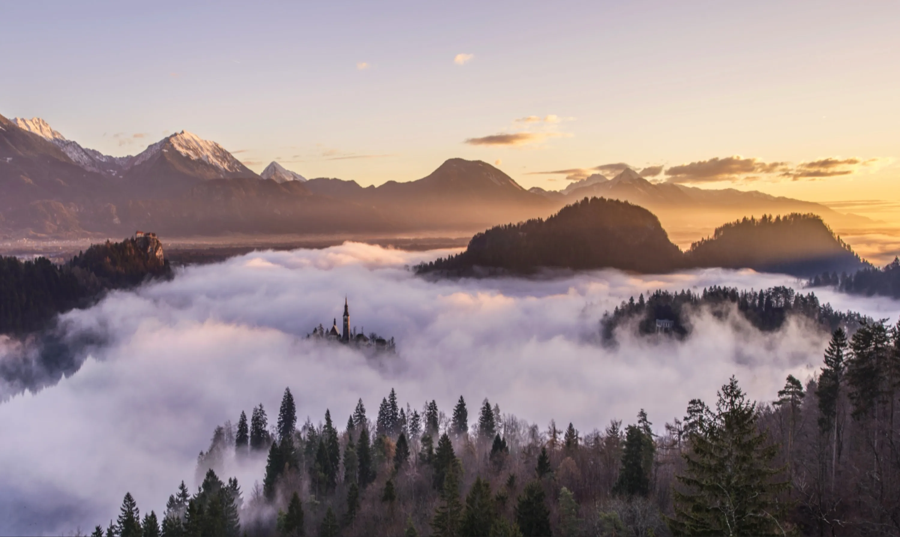 Castle Shrouded in Mountain Clouds