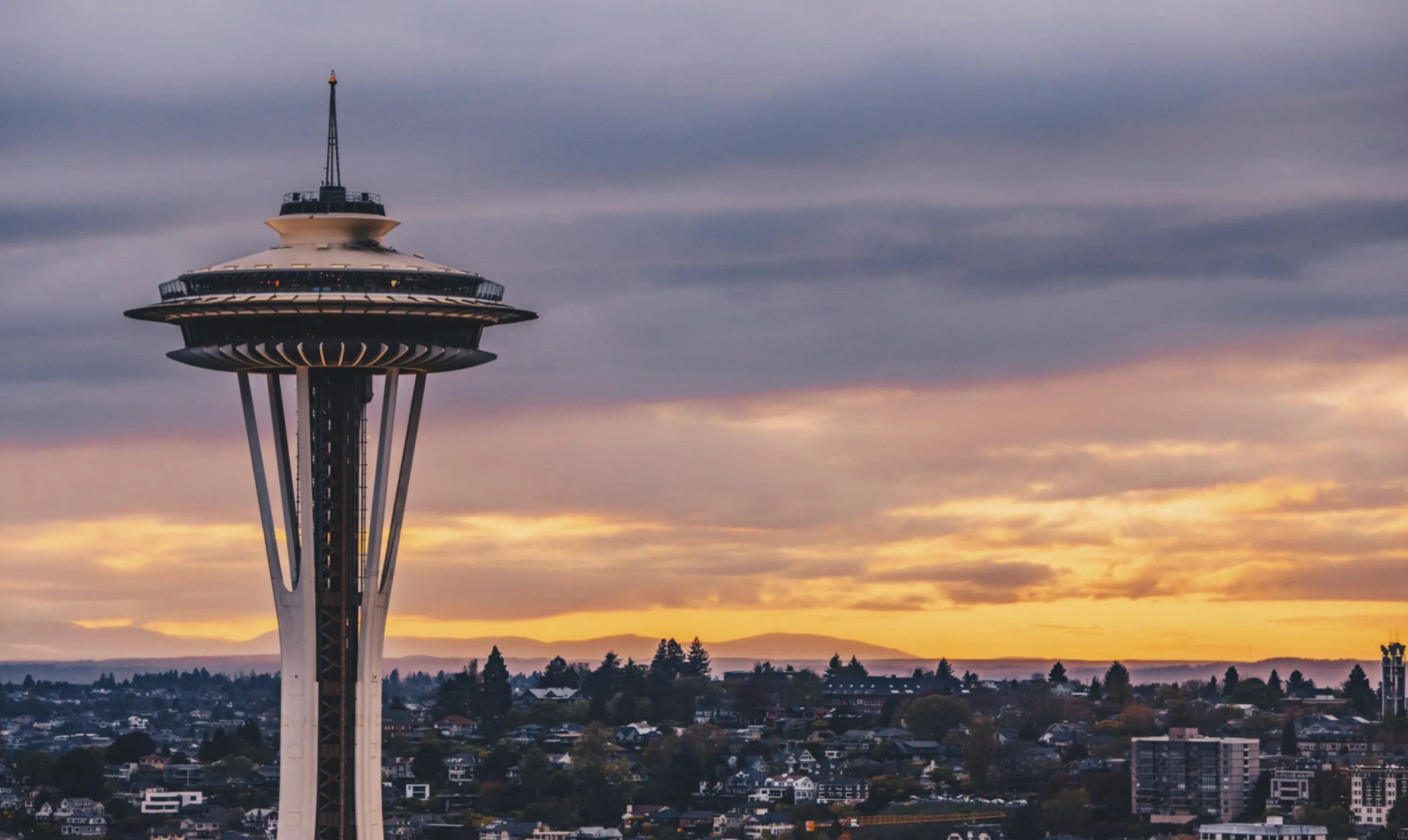 Seattle Space Needle at Sunset