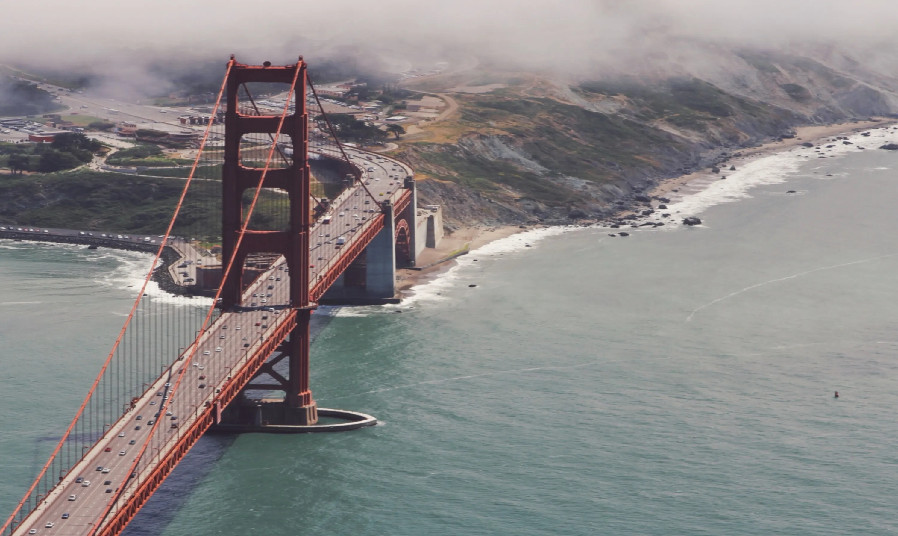 Aerial View of Golden Gate Bridge, USA