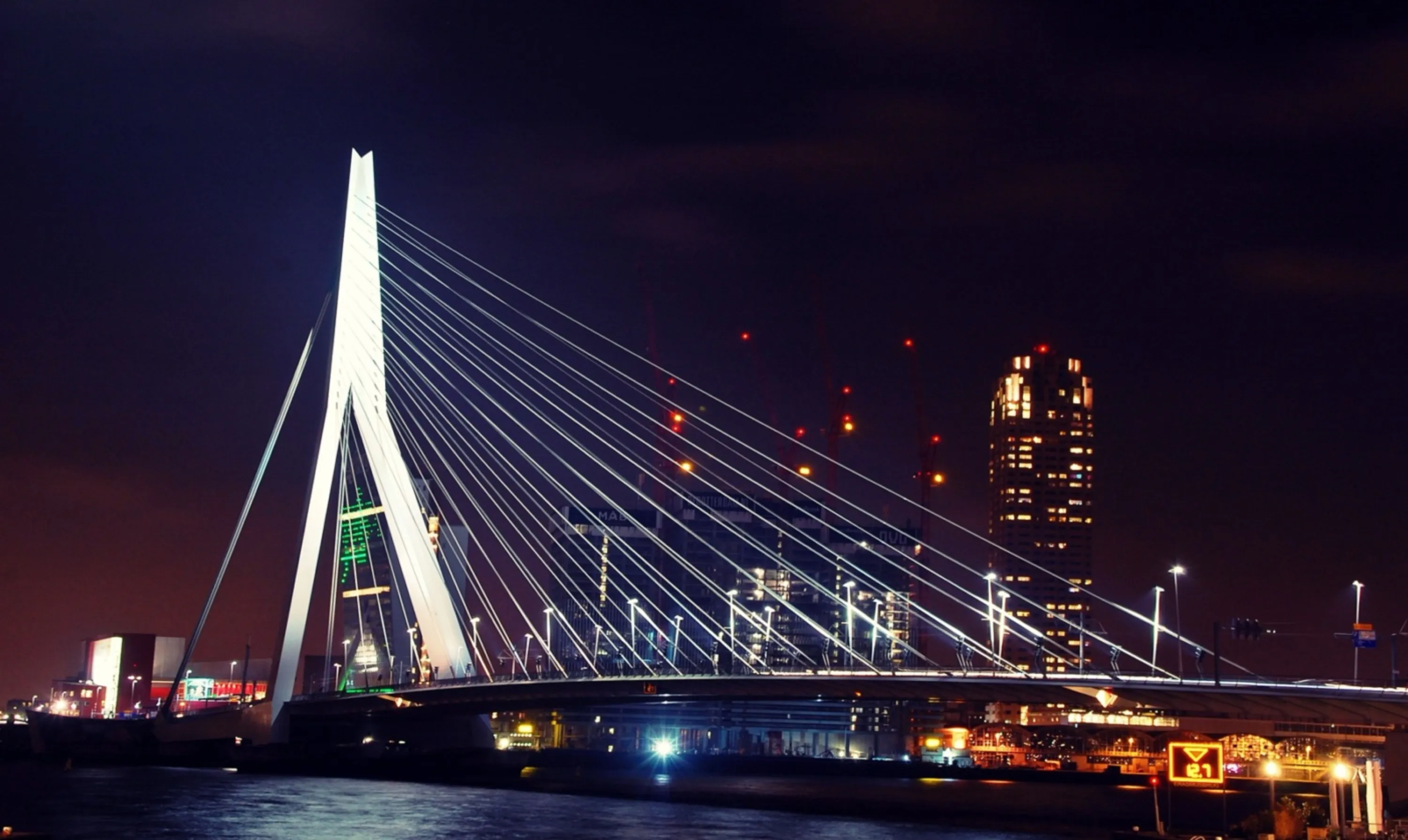 Rotterdam Bridge at Night