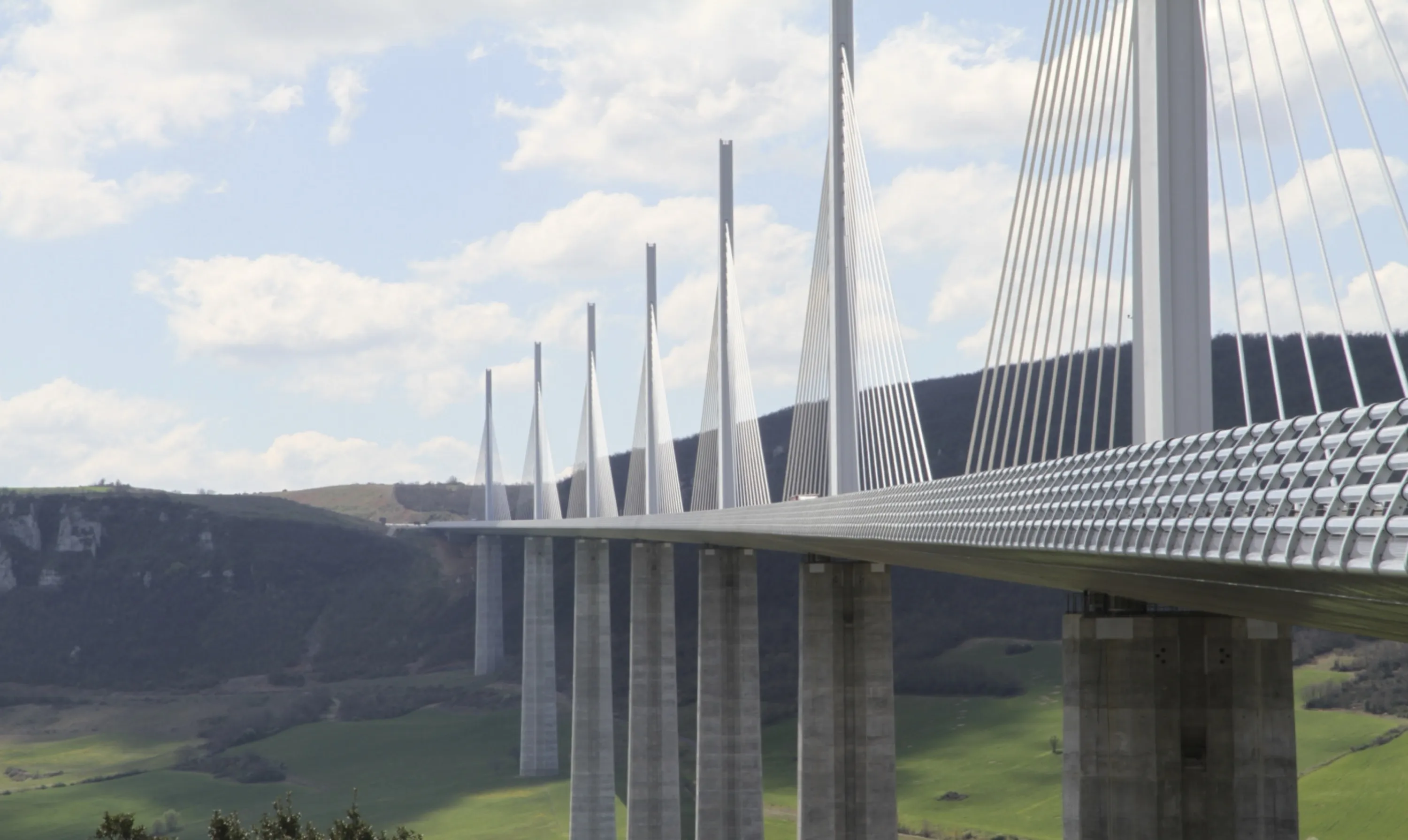 Suspension Bridge Over Valley