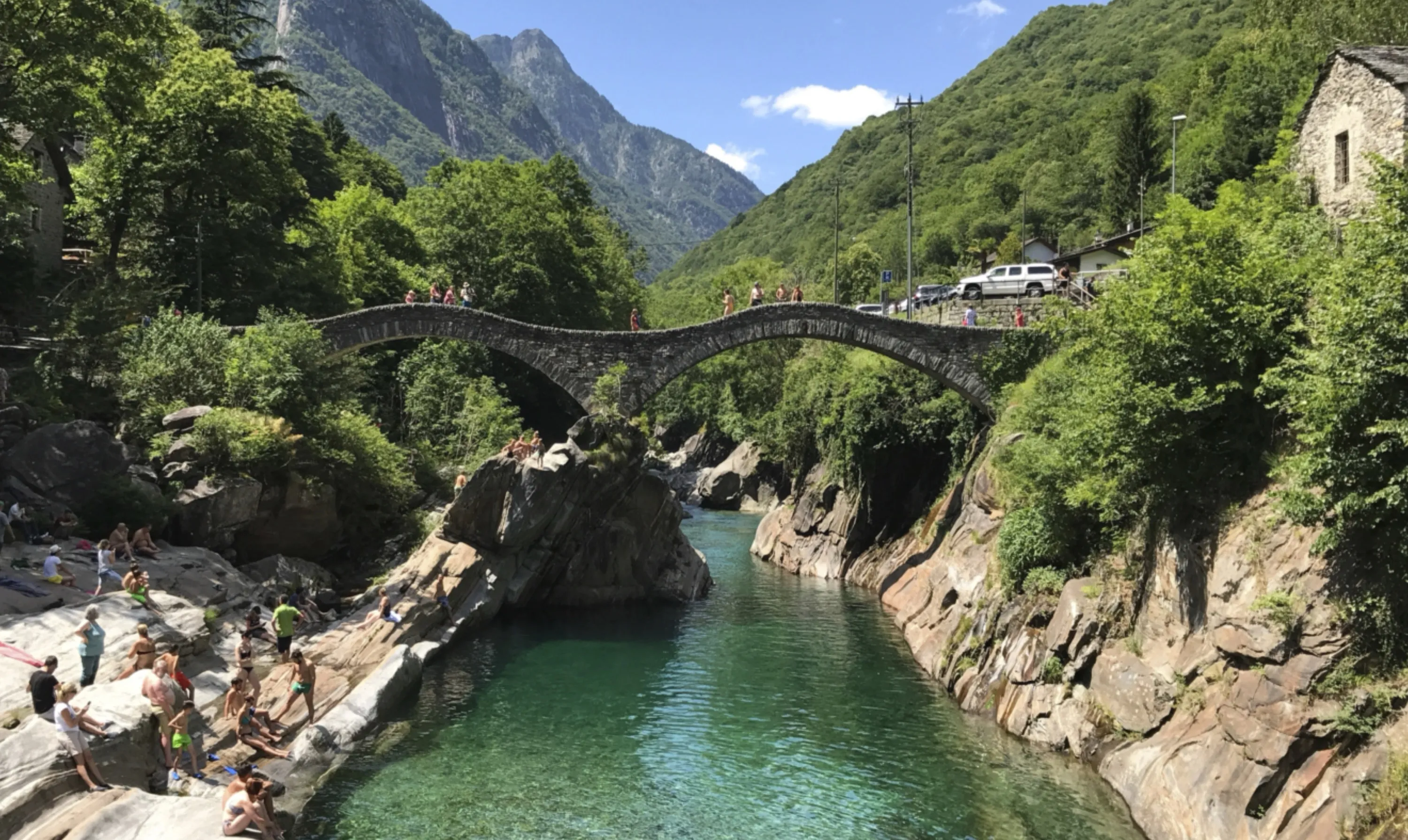 Swimmers’ Bridge, Vogorno, Switzerland