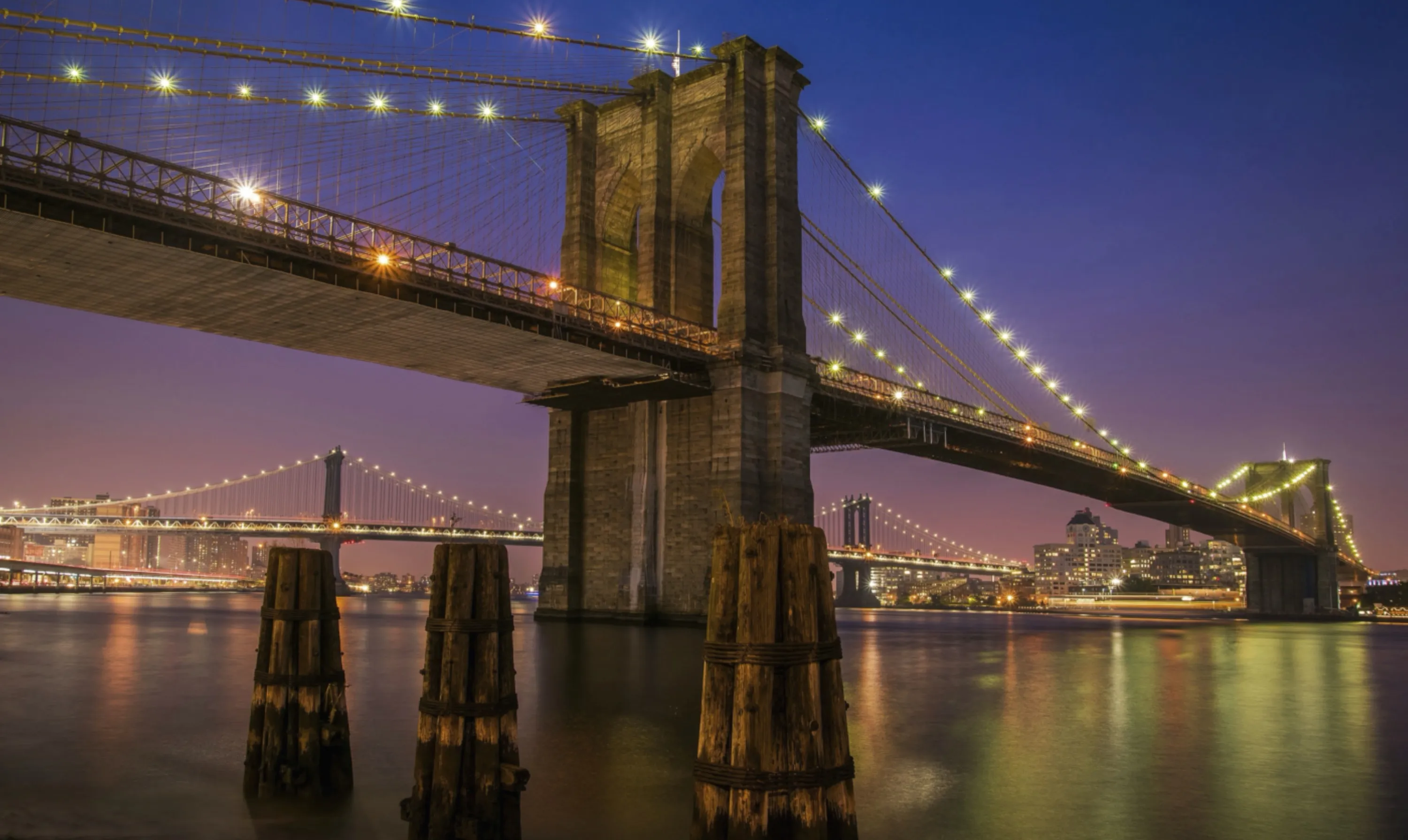 Brooklyn Bridge at Night, USA