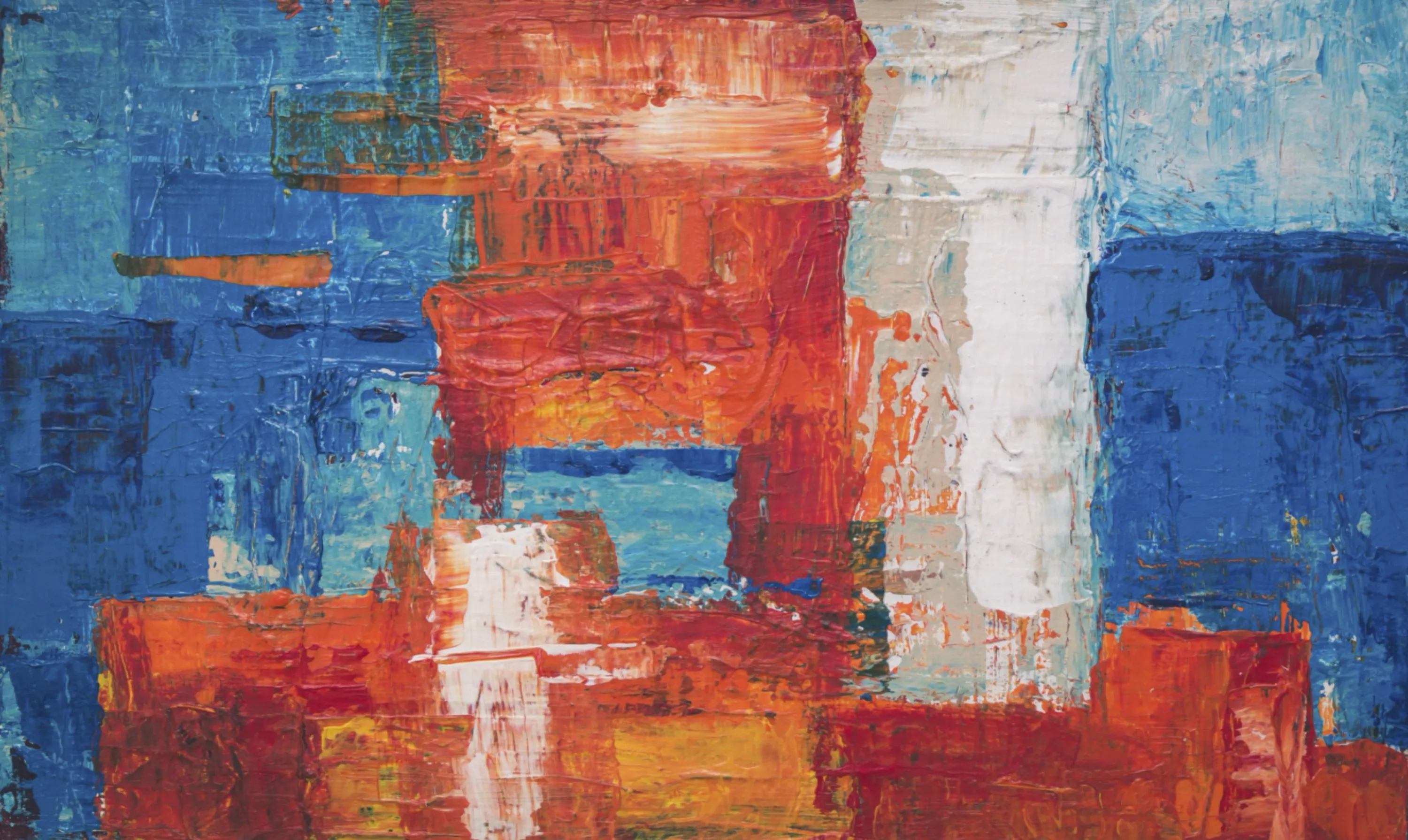Blue and Orange in Oil