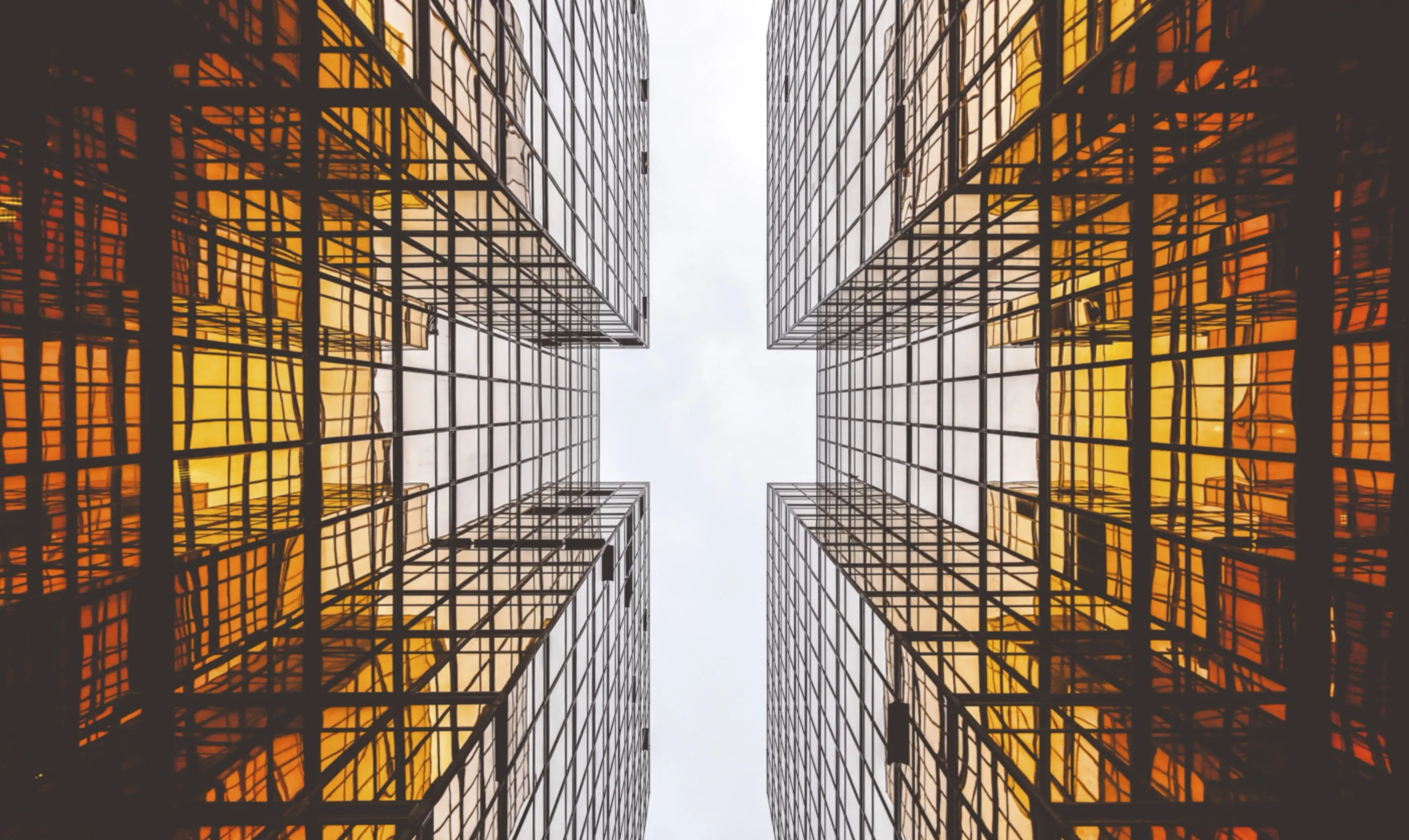 Looking Up at Twin Glass Towers