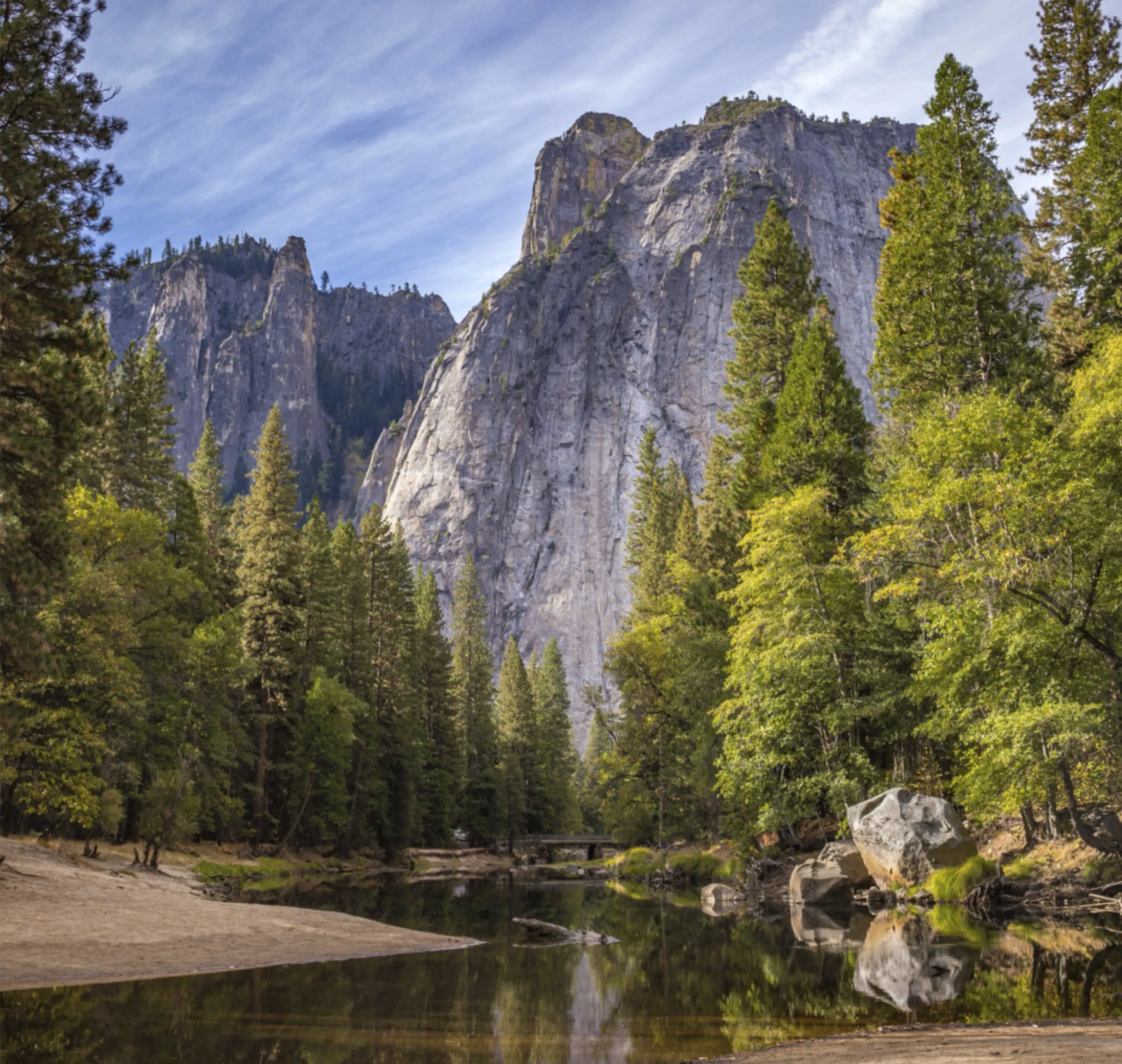 Mountain Cliffs and Stream